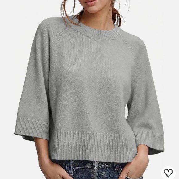Sweaters - Gray Relaxed Crewneck Sweater